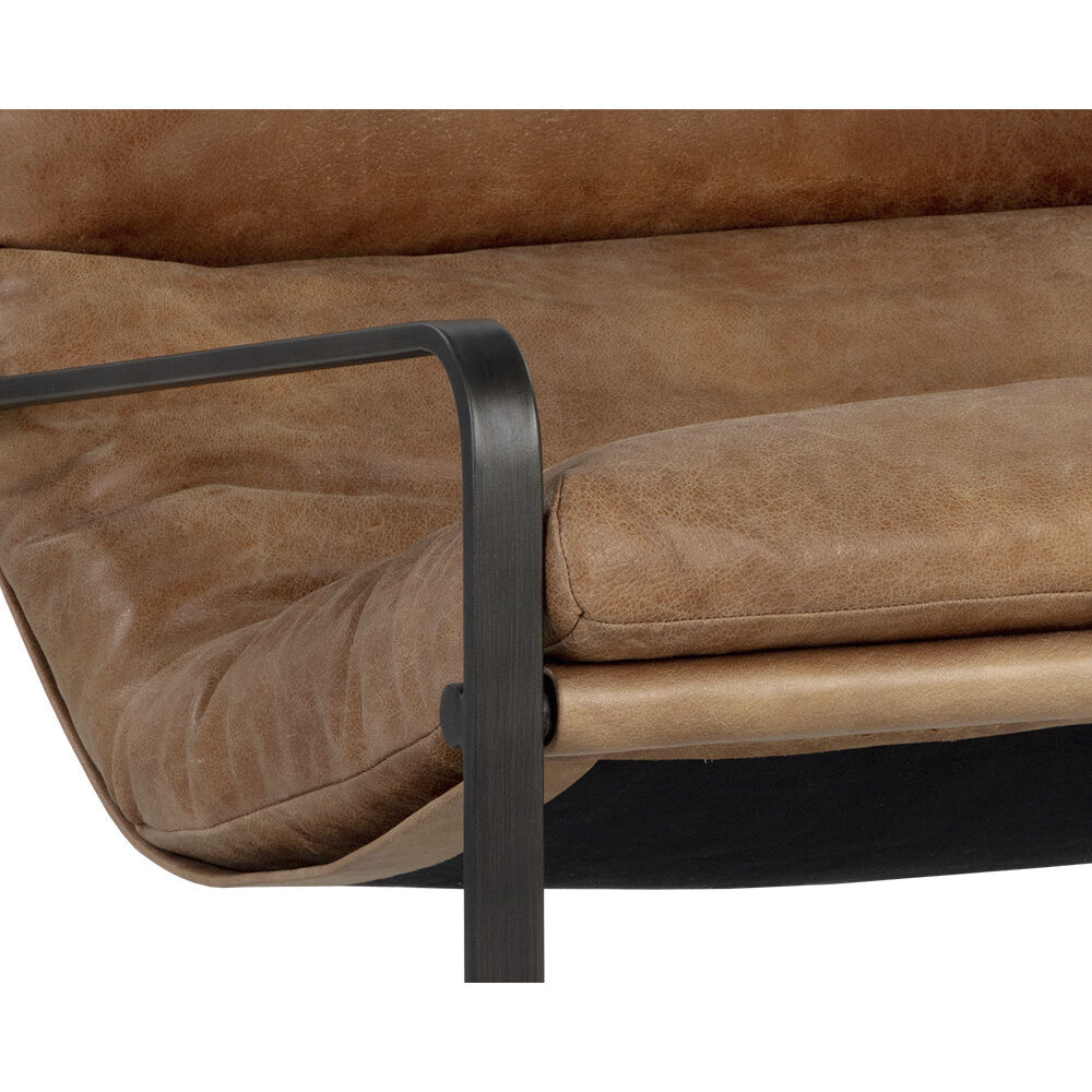 Zancor Gunmetal / Tan Leather Lounge Chair